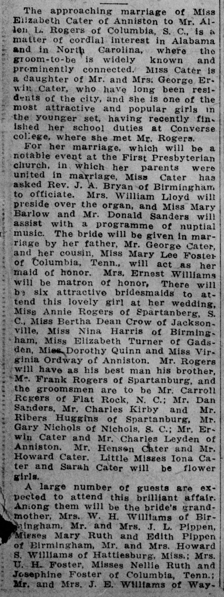 Elizabeth Cater-Allen L. Rogers